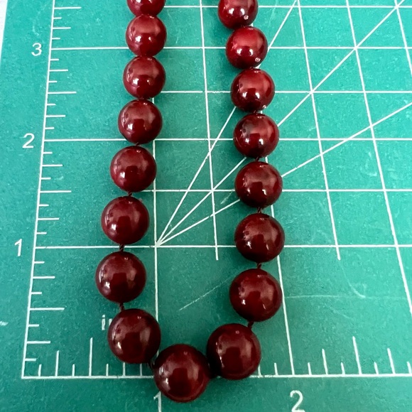 Sarah Coventry Long Necklace & Earrings Set Reddish Brown Marbled Vintage EUC - Picture 10 of 16